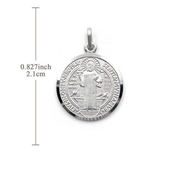 圣本笃圣牌-925银-21mm Catholic religious art