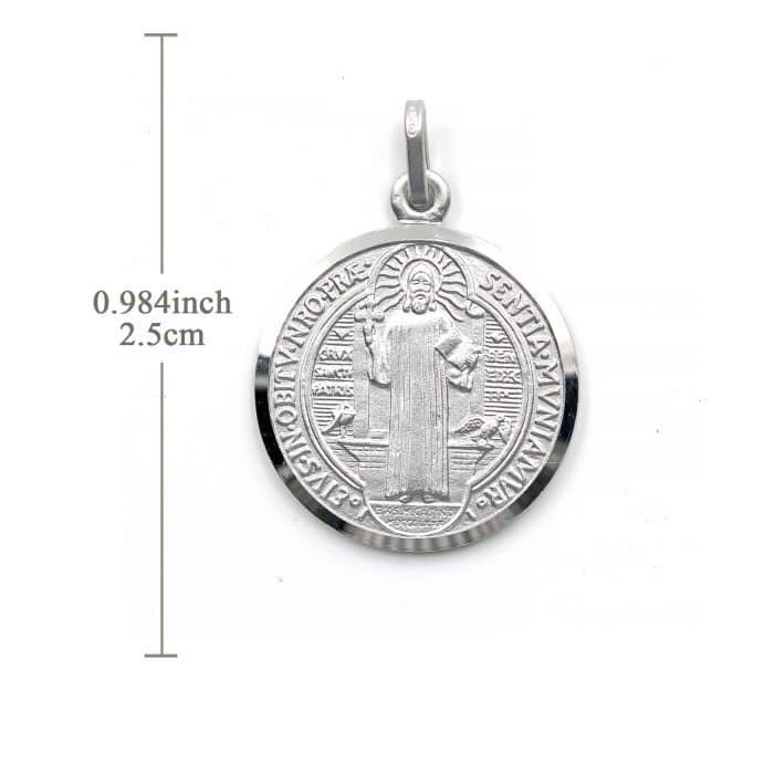 圣本笃圣牌-925银-25mm Catholic religious art