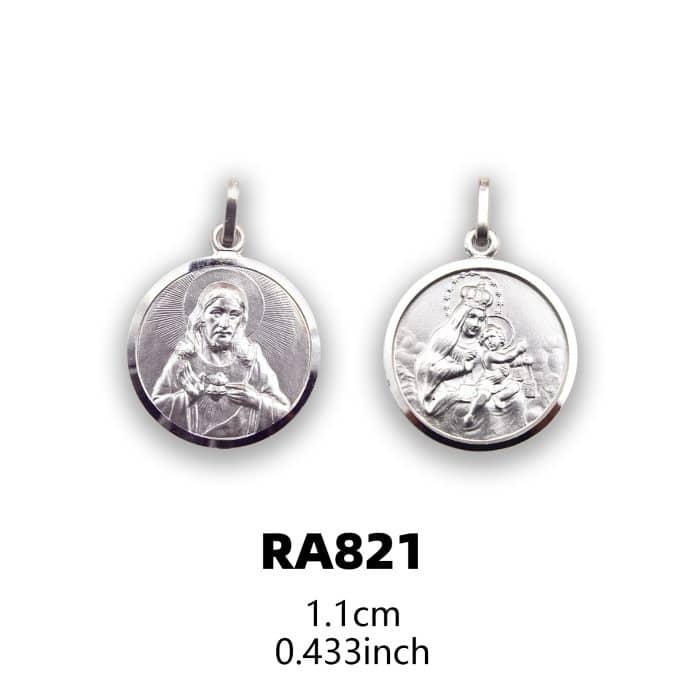 圣衣圣牌-925银-11mm Catholic religious art