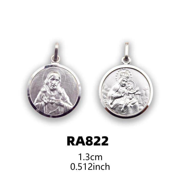 圣衣圣牌-925银-13mm Catholic religious art