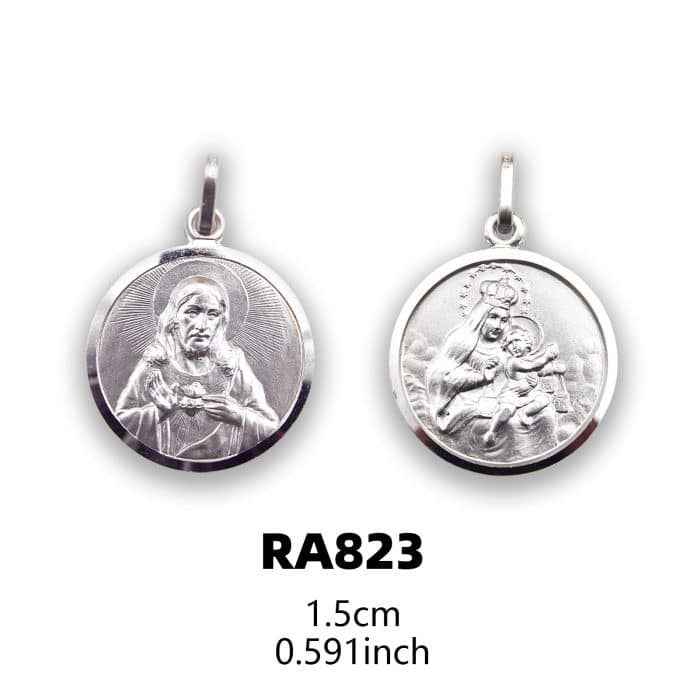 圣衣圣牌-925银-15mm Catholic religious art