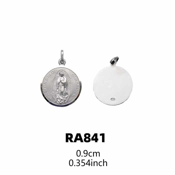 圣牌-瓜达卢佩圣母-925银-9mm Catholic religious art