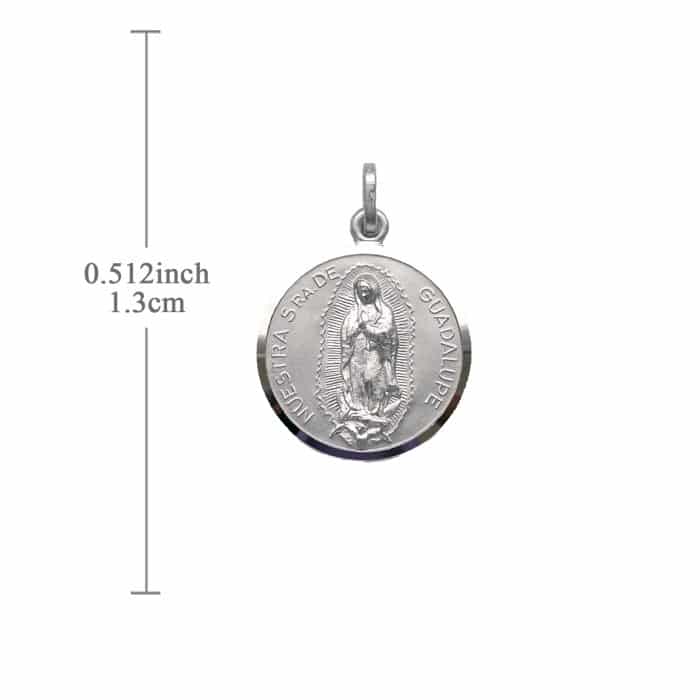圣牌-瓜达卢佩圣母-925银-13mm Catholic religious art