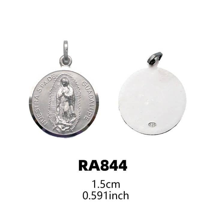 圣牌-瓜达卢佩圣母-925银-15mm Catholic religious art