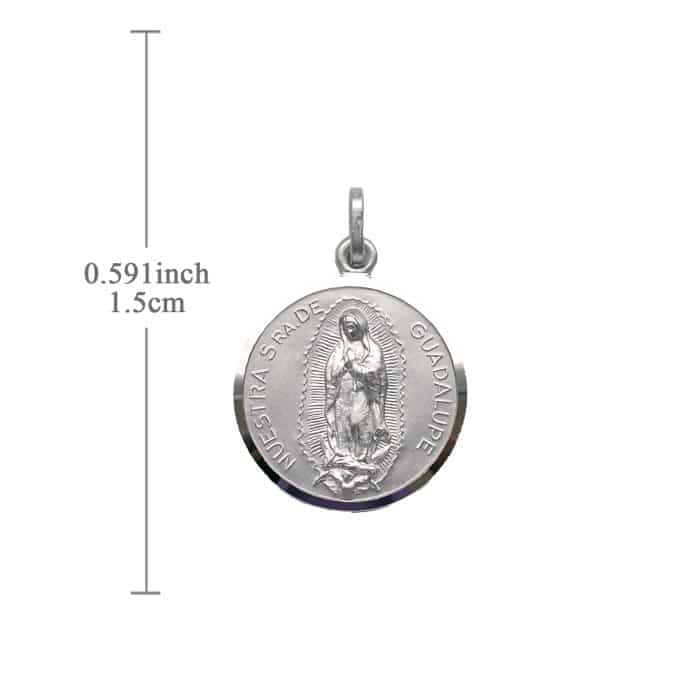 圣牌-瓜达卢佩圣母-925银-15mm Catholic religious art