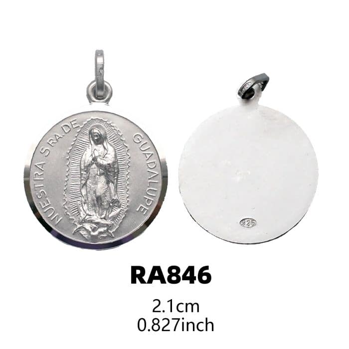 圣牌-瓜达卢佩圣母-925银-21mm Catholic religious art