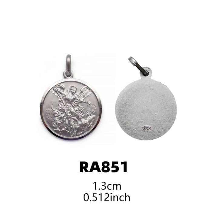 圣牌-圣弥额-925银-13mm Catholic religious art