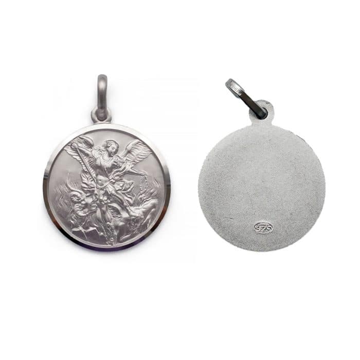 圣牌-圣弥额-925银-17mm Catholic religious art