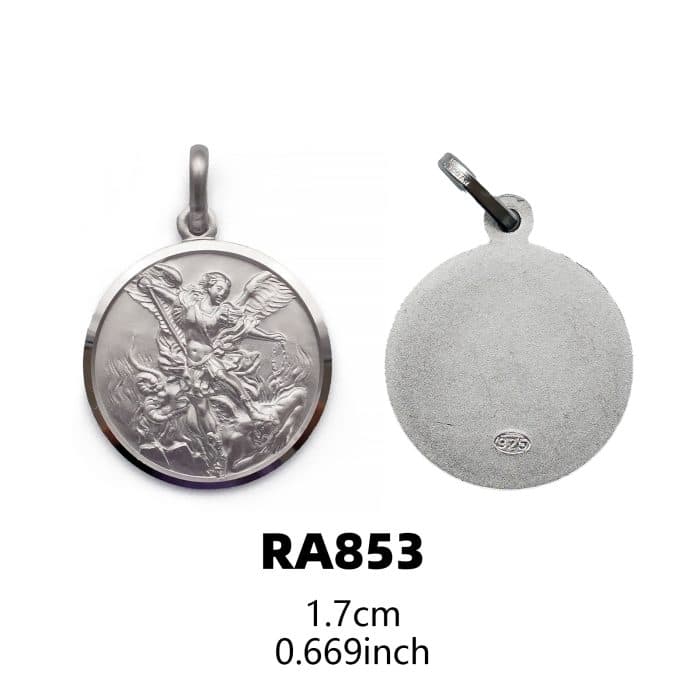 圣牌-圣弥额-925银-17mm Catholic religious art