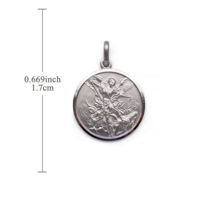 圣牌-圣弥额-925银-17mm Catholic religious art