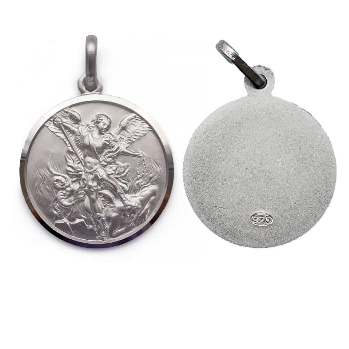 圣牌-圣弥额-925银-23mm Catholic religious art