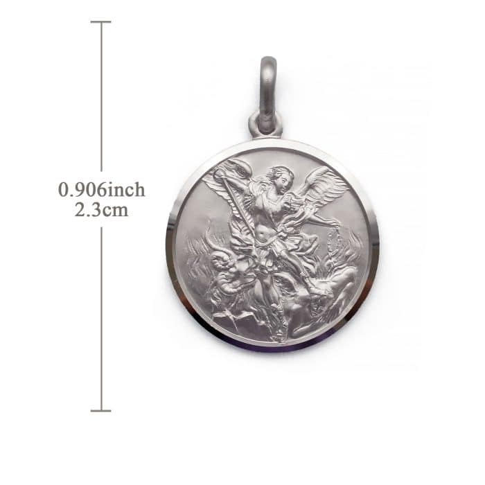 圣牌-圣弥额-925银-23mm Catholic religious art