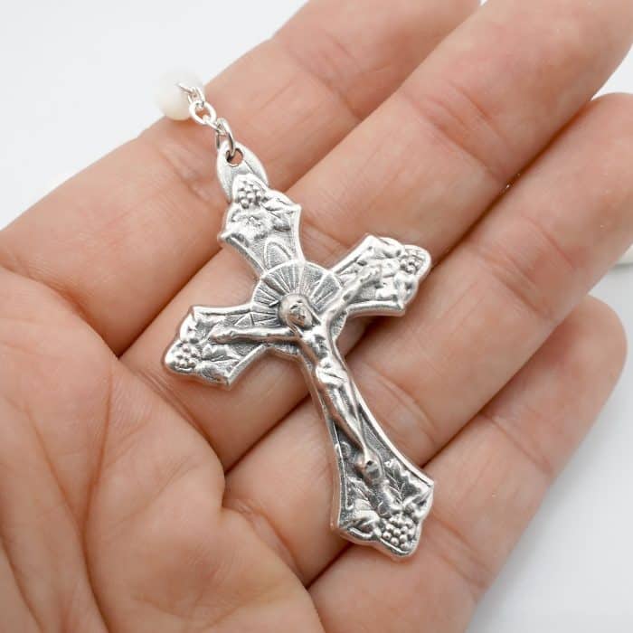 手工显灵圣母玫瑰念珠 - 珍珠母贝珠子及意大利配件 Catholic religious art