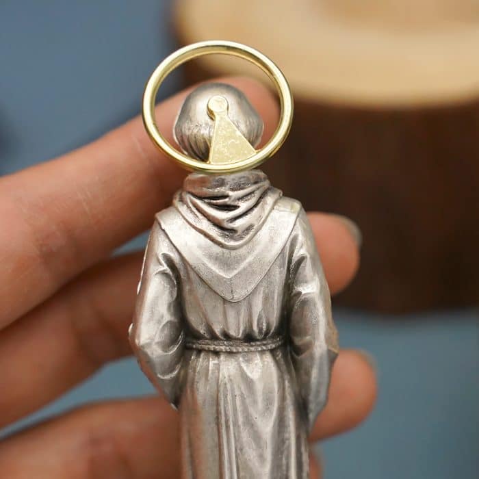 金属雕像-圣安多尼-胡桃木底座-高13厘米 Catholic religious art