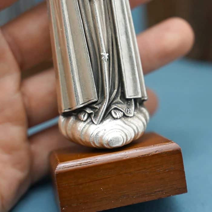 金属雕像-法蒂玛-胡桃木底座-13厘米 Catholic religious art