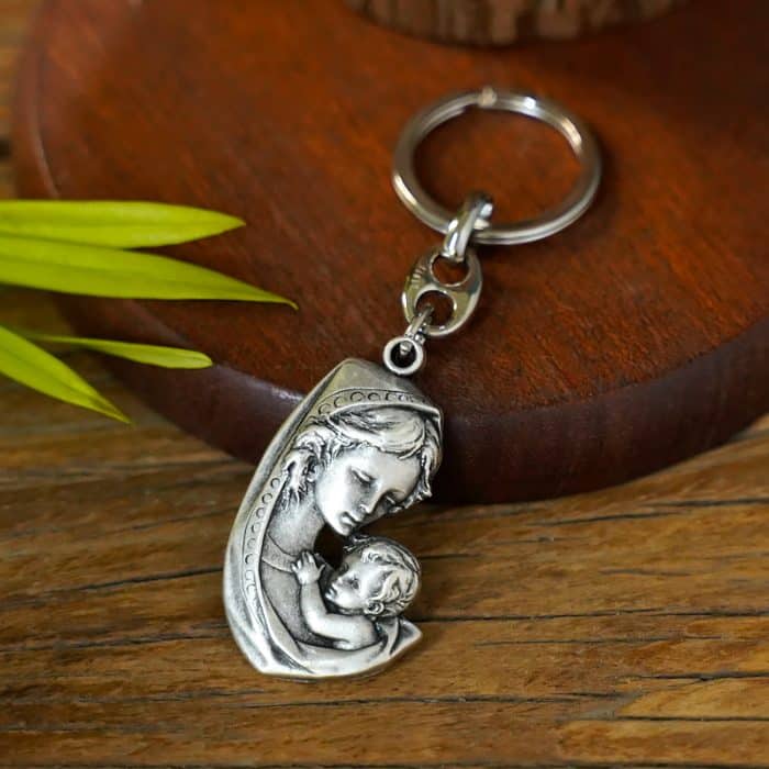 钥匙扣-圣母抱子-9cm Catholic religious art