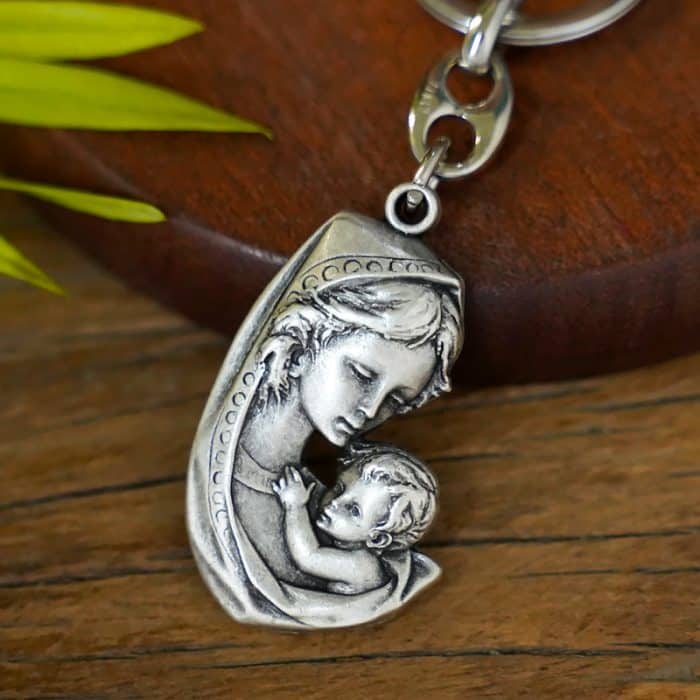 钥匙扣-圣母抱子-9cm Catholic religious art