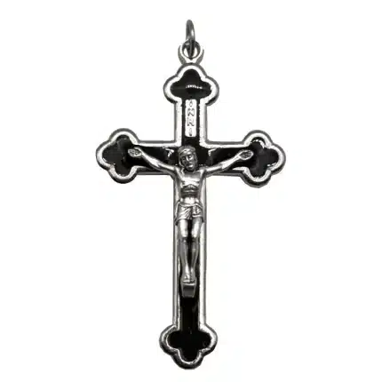 DIY十字架-黑珐琅-锌合金-黑色珐琅-5.5cm