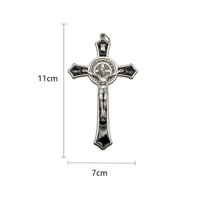 【现货】圣本笃十字架-黑色-11x7cm Catholic religious art