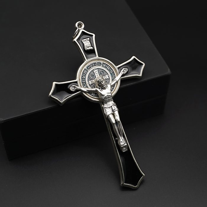 【现货】圣本笃十字架-黑色-11x7cm Catholic religious art