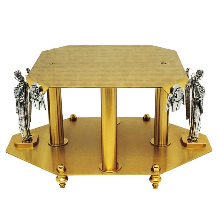 带天使与福音书作者的圣体光底座 Catholic religious art