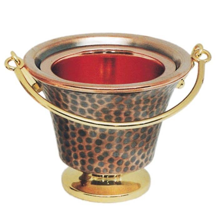 浮雕锤纹圣水壶 - 高10.5厘米，直径11.5厘米 Catholic religious art