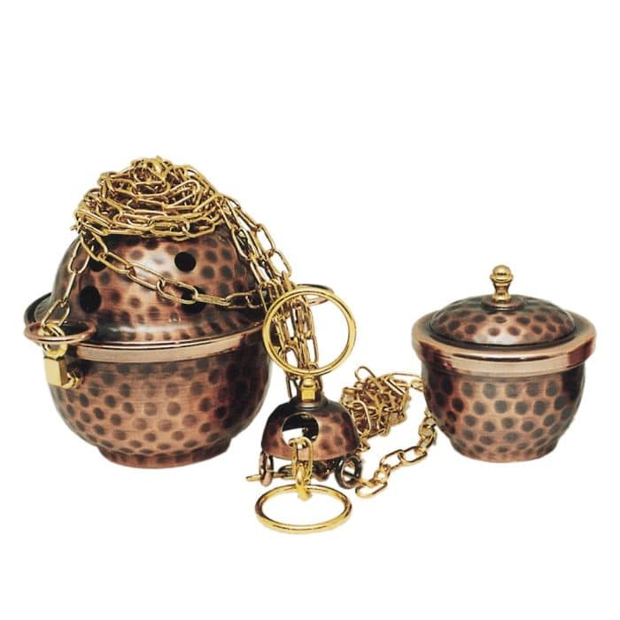 小团体用香炉和香船 - 高11厘米，直径11厘米 Catholic religious art