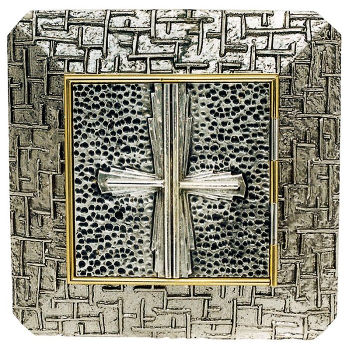 带十字架的墙壁圣体龛 - 门20 x 20厘米，放射背景35 x 35厘米 Catholic religious art