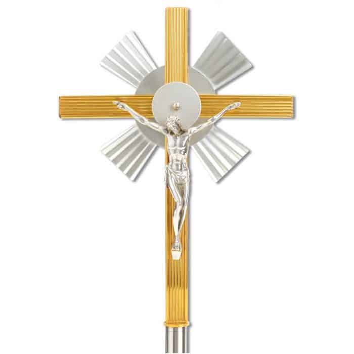 带杆双色十字架25x33.5cm Catholic religious art