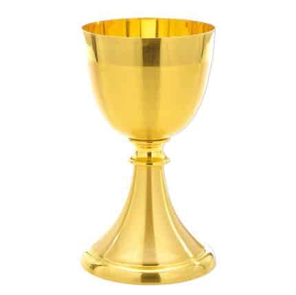 礼仪用圣爵 - 缎面条纹装饰 - 杯直径8.5厘米，高16厘米