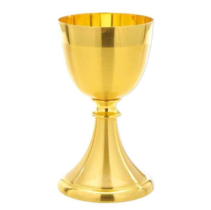 礼仪用圣爵 - 缎面条纹装饰 - 杯直径8.5厘米，高16厘米 Catholic religious art