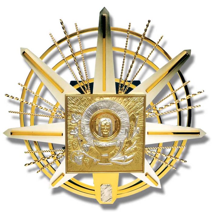 带展示窗的墙壁圣体龛 - 门30 x 30厘米，放射背景67 x 67厘米 Catholic religious art