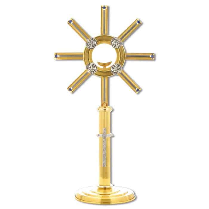 中央十字架双色圣体光 - 圣龛直径9.5厘米，高60厘米 Catholic religious art