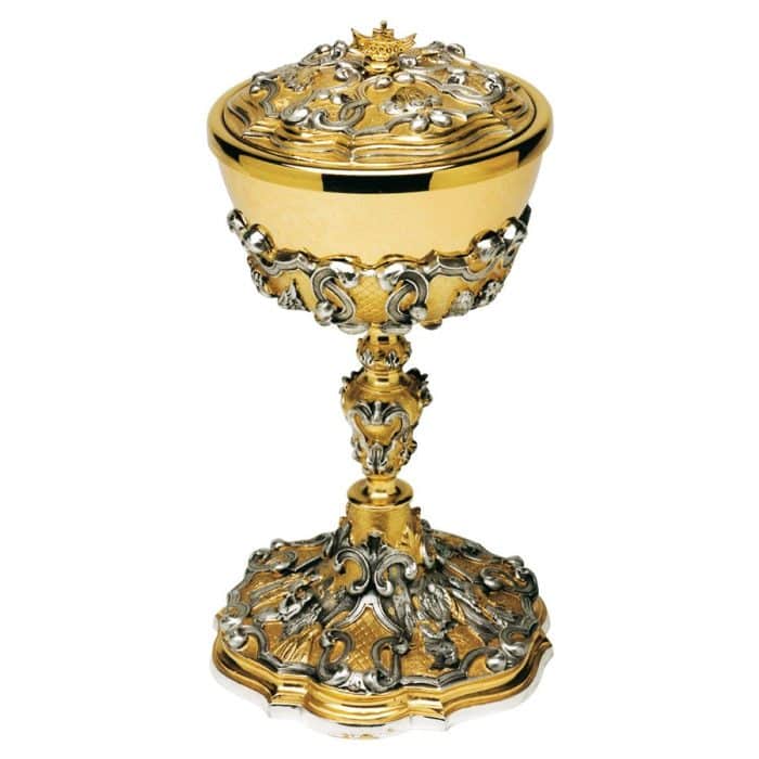 奇迹主题圣体盒 - 高26厘米，杯直径13厘米 Catholic religious art