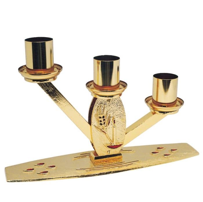 带珐琅装饰的三支枝状烛台 Catholic religious art