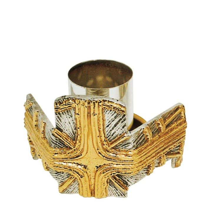 带金色十字架的烛台 Catholic religious art