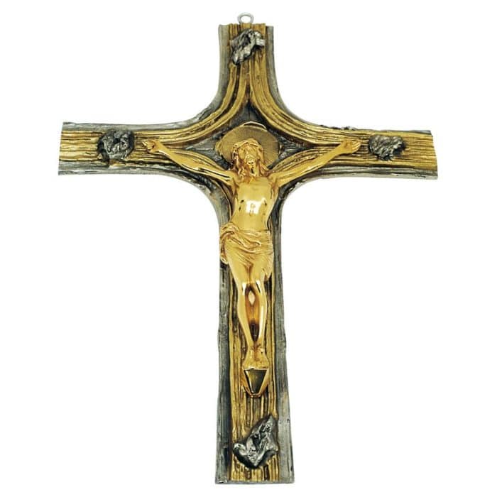 双色墙上的十字架 Catholic religious art