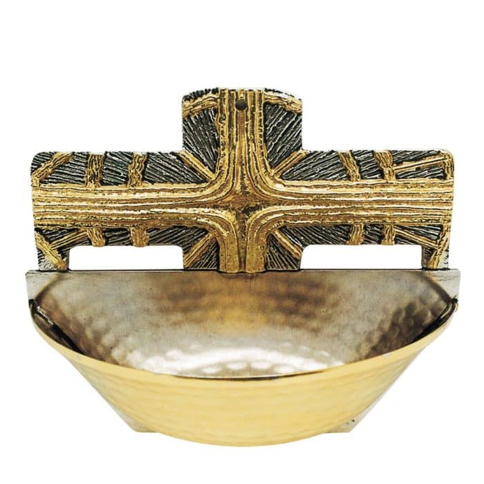 带放射十字架的点圣水池 Catholic religious art