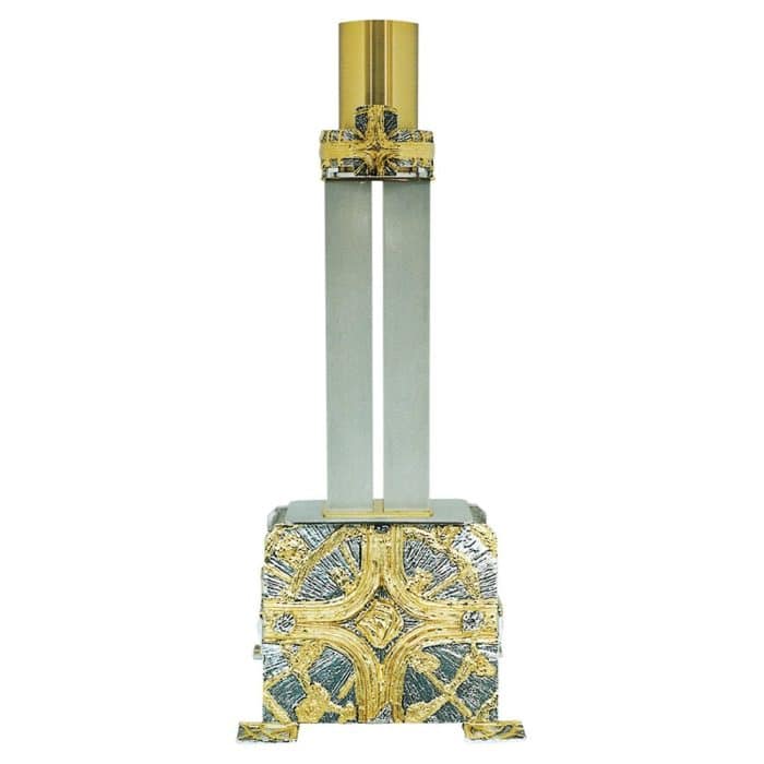 双色十字架烛台底座 Catholic religious art