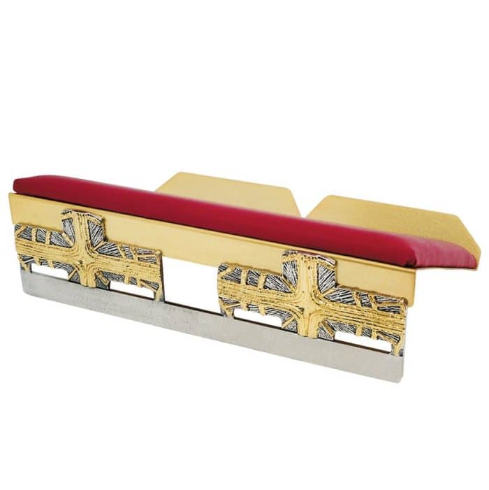 双色十字架祭台经架 - 38 x 25厘米 Catholic religious art