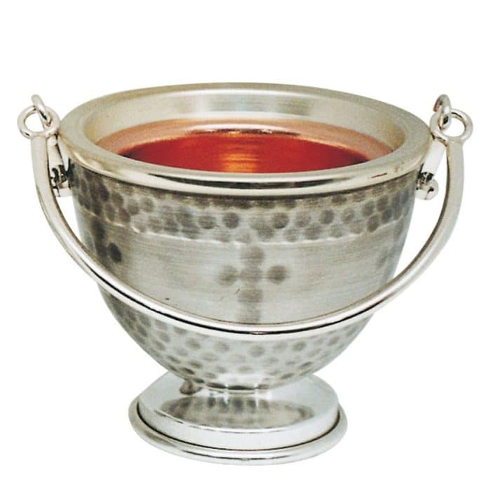 圆形圣水壶 - 高10.5厘米，直径12.5厘米 Catholic religious art