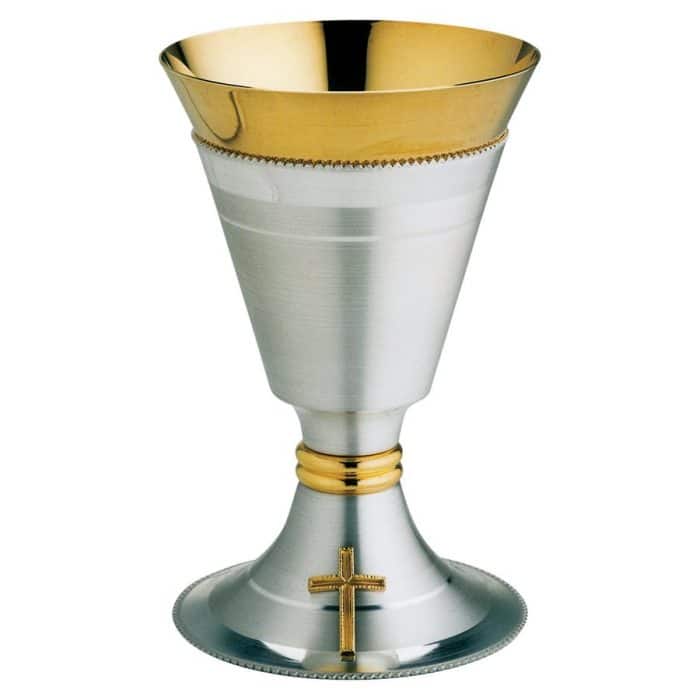 金色十字架圣爵 - 高15厘米 Catholic religious art