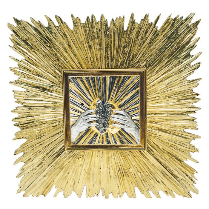 放射背景墙壁圣体龛 - 门24 x 24厘米，放射背景60 x 60厘米 Catholic religious art