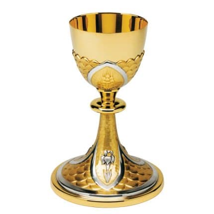 浮雕百合花主题圣爵 - 高20厘米