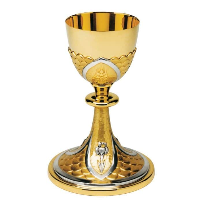 浮雕百合花主题圣爵 - 高20厘米 Catholic religious art