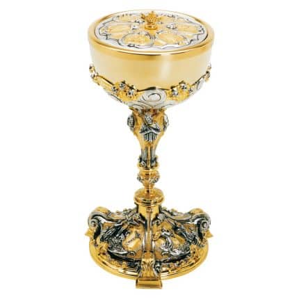 宗教场景主题圣体盒 - 高28厘米，杯直径13厘米