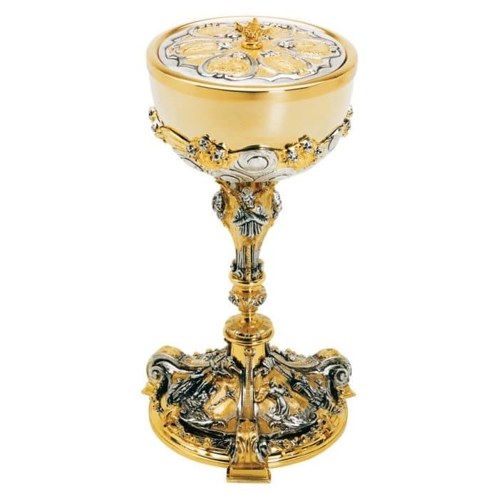 宗教场景主题圣体盒 - 高28厘米，杯直径13厘米 Catholic religious art
