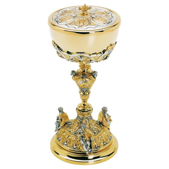 美德主题圣体盒 - 高30厘米，杯直径13厘米 Catholic religious art