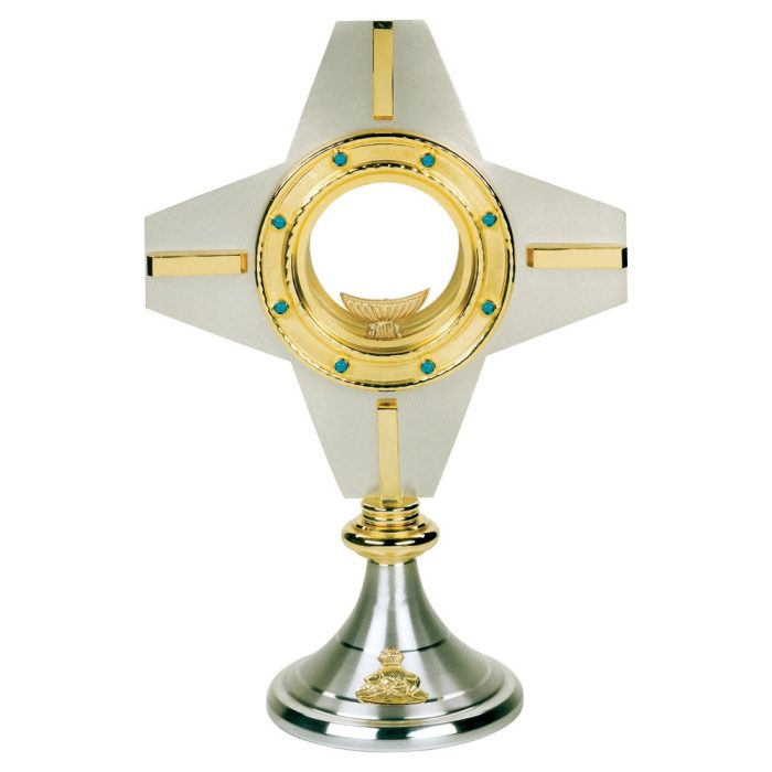 绿松石装饰圣体光 - 高35厘米，圣龛直径9.5厘米 Catholic religious art