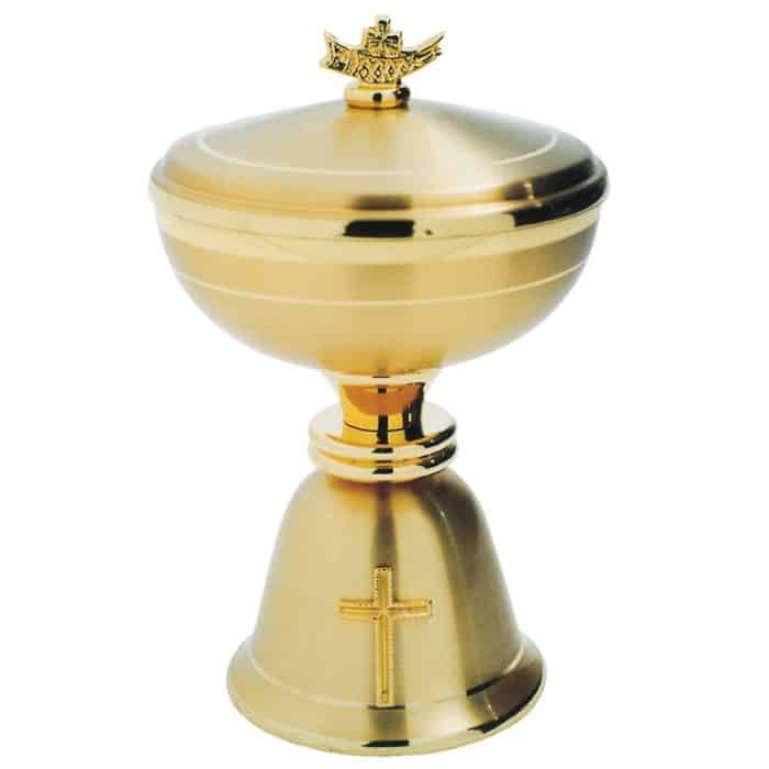 金色十字架圣体盒 - 高14厘米，杯直径10厘米 Catholic religious art